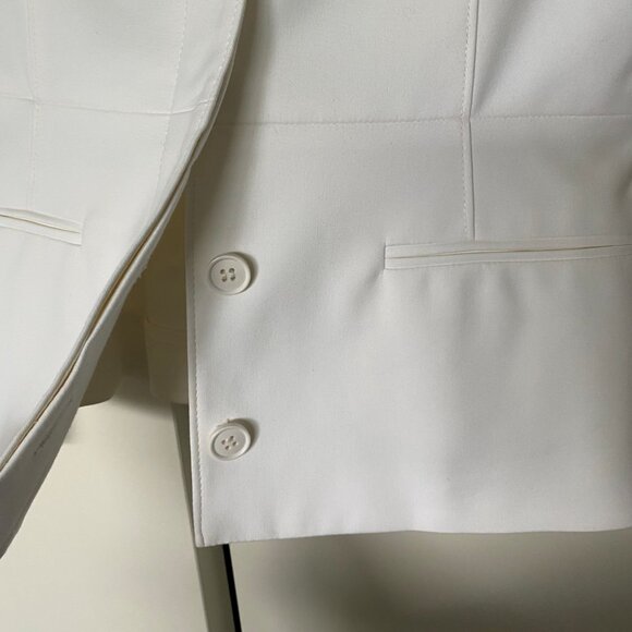 Veston blanc cintré et structuré blanc doux - Picture 5 of 7